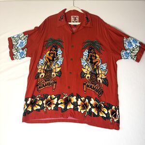 XL Vintage Mambo Loud Shirts Club Mambo skull cigar casual Hawaiian shirt 10329